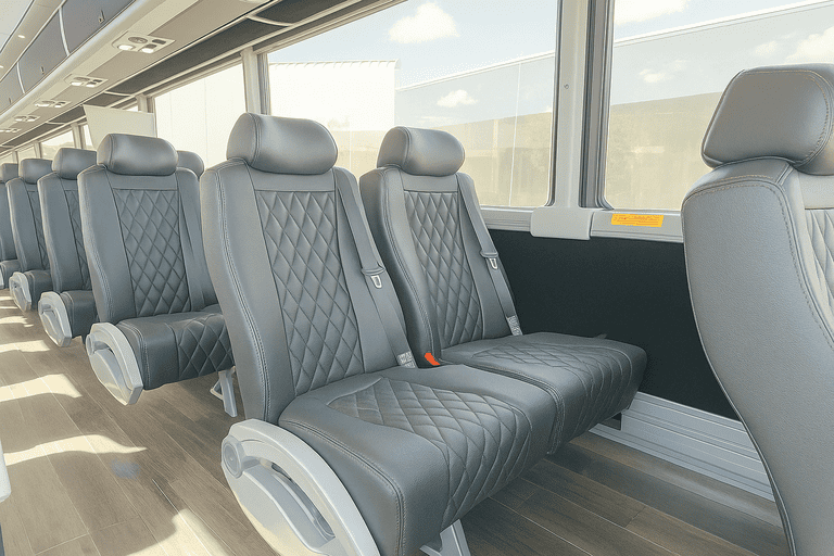 interior of Charter Bus Rental Peoria charter bus